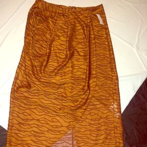 Mid calf pencil wrap skirt.